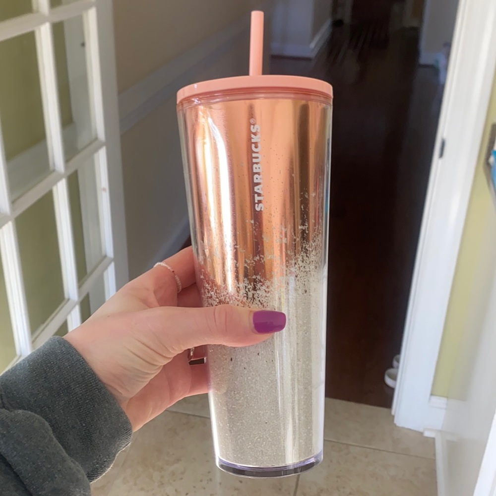 Starbucks pink sparkle tumbler cup 24oz
